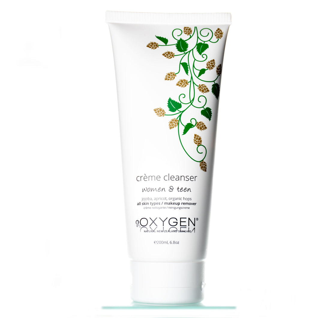 Oxygen Skincare | Crème Cleanser with Hops  for Sensitive and Dry Skin | Makeup Remover
