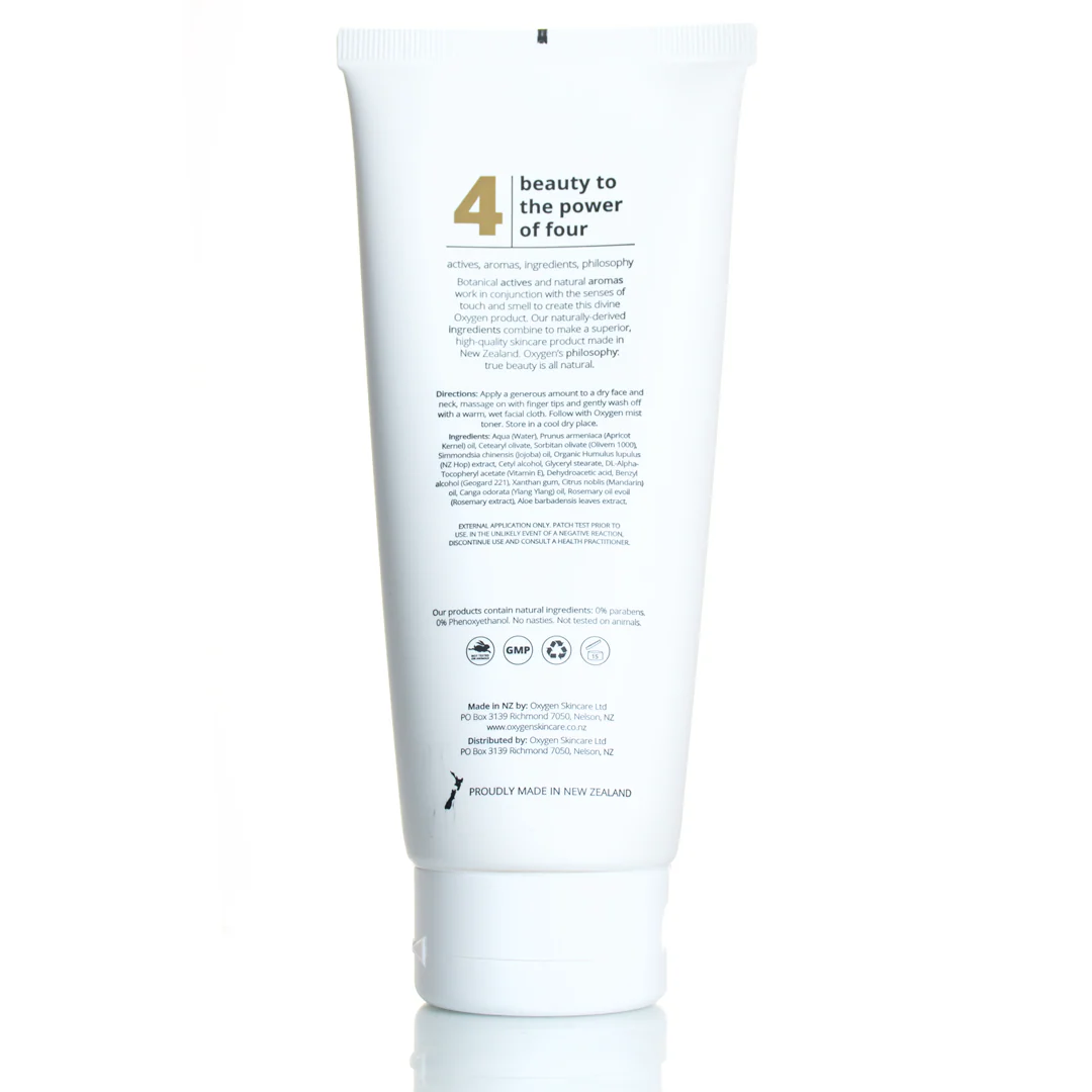Oxygen Skincare | Crème Cleanser with Hops for All Skin Types | Makeup Remover