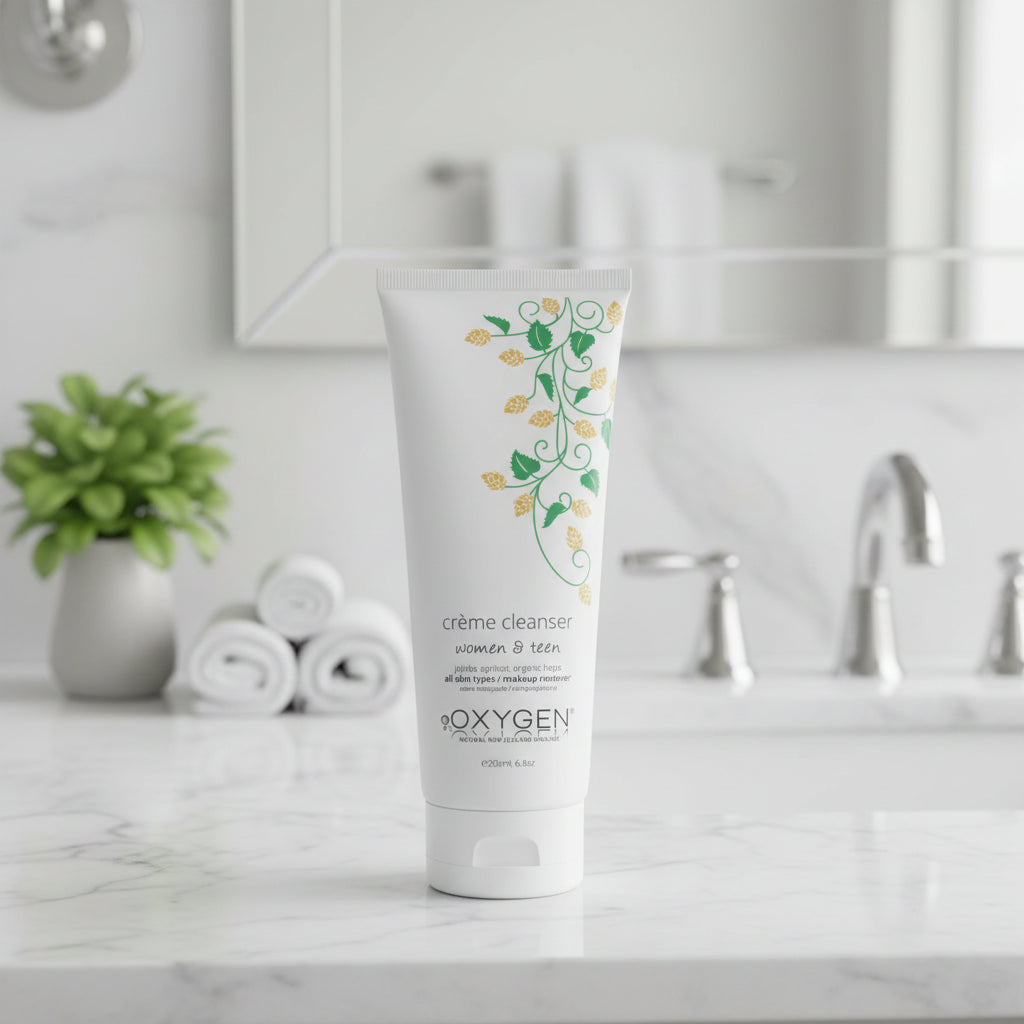 Oxygen Skincare | Crème Cleanser with Hops for All Skin Types | Makeup Remover